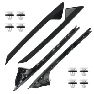 A-Pillar Trim Molding Windshield Kit Compatible with 2011-2019 Ford Explorer Outer & Inner, Left Driver & Right Passenger Side Window Trim Moulding Replaces BB5Z7803145AA BB5Z7803144AA 926450 926451