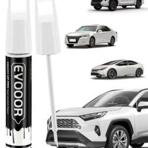 EVOOOR 070 Blizzard Pearl Tricoat Touch Up Paint Compatible with Toyota Exact Match 2 in 1 Touch up Paint for Chips and Nicks Repair