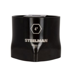 Steelman 4-Inch 6-Point Automotive Wheel Locknut Socket, 3/4-Inch Drive, Durable Steel, Corrosion-Resistant Black Powder Coating, Laser Etched Callouts