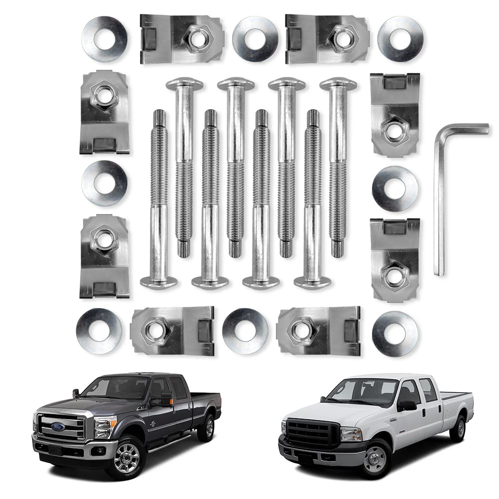 F250 Bed Bolts Truck Bed Mounting Bolt Nut Hardware Kit Hardware fit for 1999 2000 2001 2002 2003 2004 2005 2006 2007 2008 2009 2010 2012 2013 2014 2015 2016 Ford F250 F350 F450 550 Super Duty 924-311