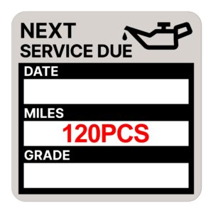 for Oil Change Sticker Static Cling, Clear Stickers 120 Pcs 2”x 2” Next Service Due Sticker for Windshield, Easy to Peel with No Residue for Car Auto Vehicle Window (Grey)