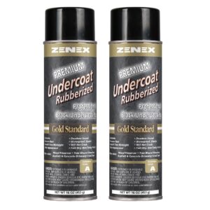 Zenex Rubberized Undercoat - Heavy Duty Undercoating for Vehicles | Rubberized Undercoating Spray for Cars, Trucks, and Trailers | Waterproof Rust Prevention | Sound Deadening | 16 oz (2 Count)