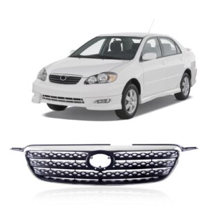 CarPartsDepot Front Bumper Grill Grille Compatible With Corolla (2005-2008 Corolla)