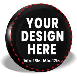 Custom Spare Tire Cover Personalized Wheel Tire Cover Add Your Own Photo Text Logo Waterproof Dust-Proof Spare Wheel Cover Protectors for Trailer Truck SUV Universal All Vehicles (Custom 1, 17 inch)
