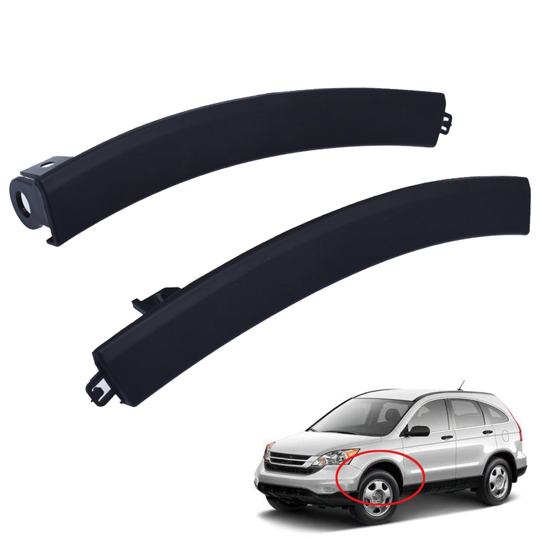 Front Bumper Filler Trim Black 2 Pcs Left & Right Side Replacement for 2007-2011 CR-V 71103-SWA-000