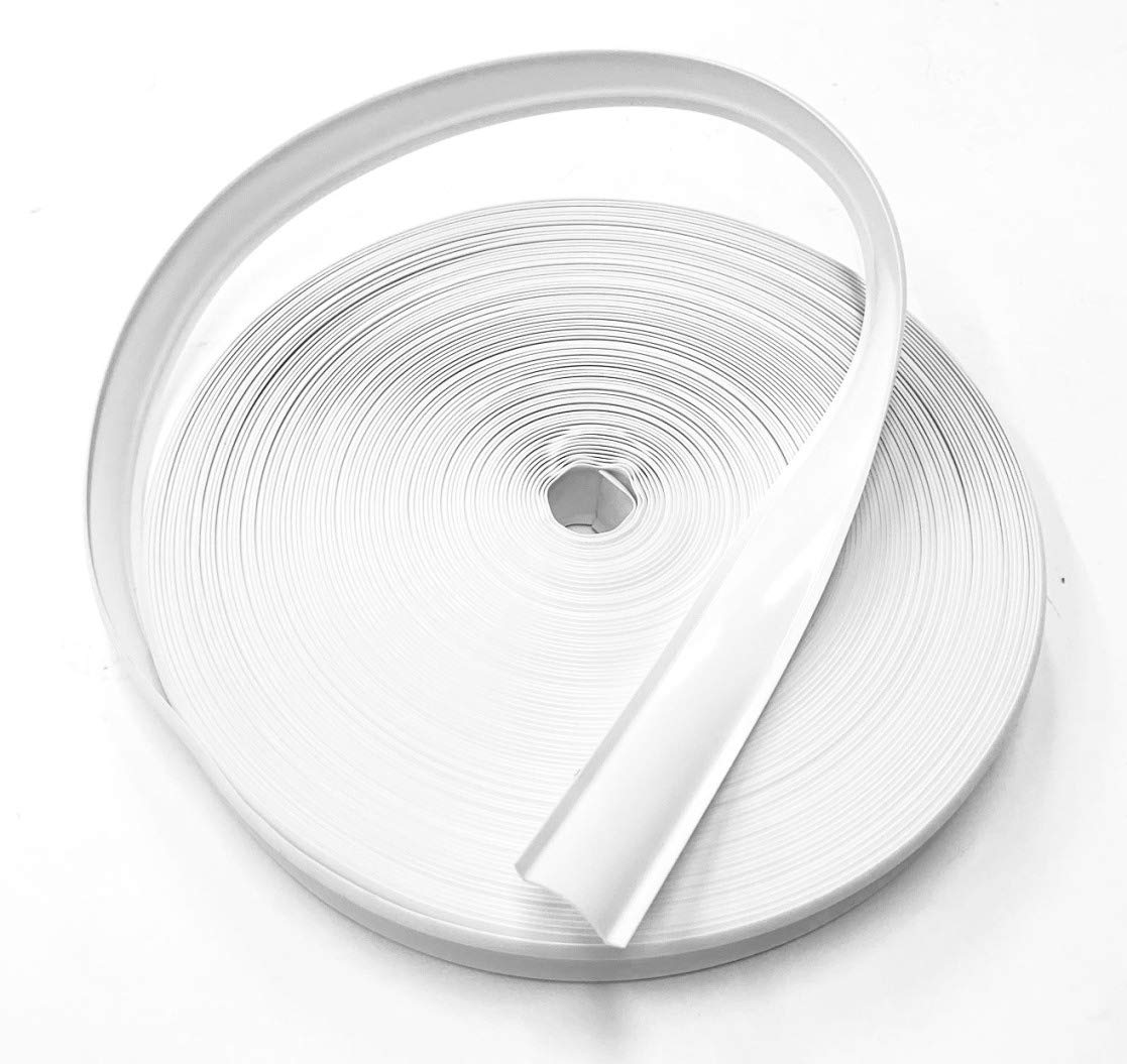 QPN White Vinyl 7/8" Insert Molding Trim Screw Cover RV Camper Travel Trailer (35 ft, White)