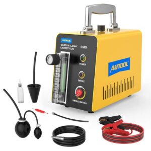 AUTOOL Smoke Machine Automotive Leak Detector,0-0.46PSI Evap Vacuum Smoke Diagnostic Tester,Pipeline Fuel Leakage Detector Compatible with 12V Vehicles