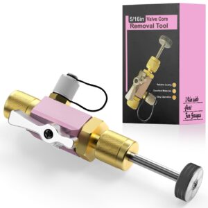YUNPLE Valve Core Removal Tool for HVAC – Mega-Flow Vacuum Rated, 5/16" System Connection for Home AC Appliance, Compatible with R22 R410A R134a, Essential HVAC Tools