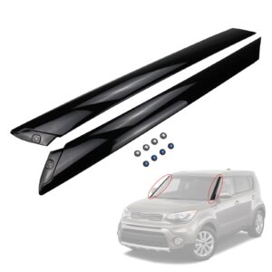 Windshield Pillar Trim Exterior Molding Pair Front Right Passenger and Left Driver Side Compatible with 2014-2019 Kia Soul 86170-B2000 86180-B2000 Kia Soul Windshield A-Pillar Trim