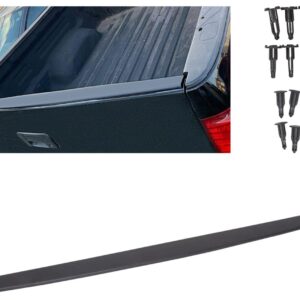 ECOTRIC Tailgate Molding Cap Top Cover Compatible with 2007-2013 Toyota Tundra Tailgate Spoiler Protector W/Retainers Replacement for TO1904101 65717-0C051 Black