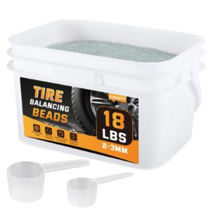 FURWEY Tire Balancing Beads 18 lb (8.15 kg) Bulk Tub Bagged Bucket and Scoop,Tire Balance Beads for Truck/Trailer/Off-Road/Heavy-Duty Tires