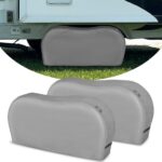 Explore Land Tough Dual Axle Tire Cover for Truck SUV Trailer Camper RV - Heavy Duty Wheel Protector Universal Fit Tire Diameters 29''-31.75'' 2 Pack (Charcoal, L)
