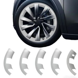 Wheel Rim Protector Compatible with 2025 2026 Tesla Model Y Juniper 20” Helix 2.0 Wheels, Segmented Design ABS Rim Guard Hubcap Cover for Model Y Juniper Tire Trim Rings (Set of 4 Wheels)