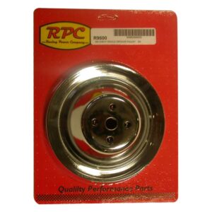 Racing Power Company R9600 Chrome SWP Upper Single Groove Water Pump Pulley for Small Block Chevy