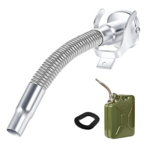 BBTO 1 Pcs Flexible Jerry Can Spout Stainless Steel Long Nose Spout Replacement Compatible with Wavian Jerry Can (Silver)