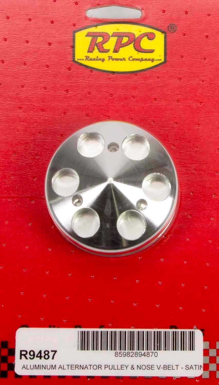 Racing Power Company R9487 Satin Single Groove Alternator Pulley for Small Block Chevy