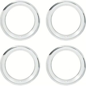 15" Stainless Steel 2-3/8" Deep Step Lip Rally Wheel Trim Ring Set