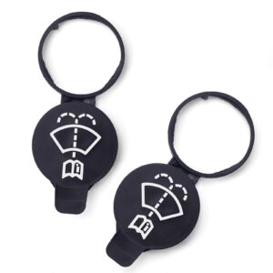 Biabari 2PCS Windshield Washer Fluid Reservoir Cap, Leak-Proof Windshield Wiper Fluid Cap, OE# 13227300 19172571 12767700 12788573, Fits GMC/Chevy Silverado/Cadillac ATS/Buick