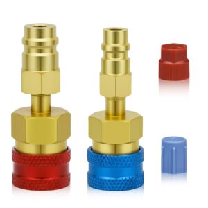 R1234yf Adapter Kit, R1234yf to R134a Quick Coupler, High Low Side Connector Conversion Kit, 1234yf Adapter to R134a for Car Air Conditioning System Evacuation Recharging