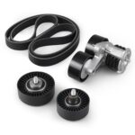 Bevinsee Drive Belt Pulley Tensioner with Bolt Kit Compatible with N55 Engine E93 E92 E91 E90 E82 E88 X1 E84 335i 135i, Replacement for 11287628653 11287570664