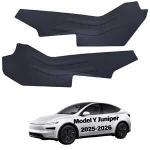 2025 2026 Tesla Model Y Center Console Side Anti-Kick Mats Leather Dead Pedal Side Anti Kick Pads Dust Resistant Pad Protector for New Model Y Launch Series Accessories