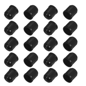 20PCS Tire Valve Stem Caps, Tire Valve Dust Caps Air Caps Cover with O Rubber Seal, Corrosion Resistant Auto Accessories Universal Stem Covers for Trucks Motorcycles Bicycles SUVs (Black)