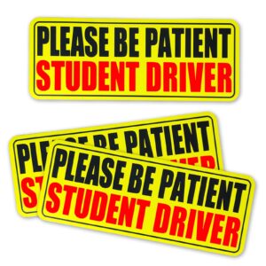 3pcs Student Drive Magnet for Car, Please Be Patient Student Driver, New Drivers Sticker, Reusable Magnetic Reflective Rookie Driver Bumper Sticker