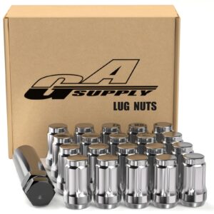 GAsupply 12x1.5 Lug Nuts Spline, Closed End Chrome Acorn Tuner Lug Nuts 1.38" 35mm Tall Conical Seat 60 Degree for Aftermarket Wheels, Pack of 20+1 Spline Tuner Socket Key