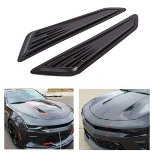 KUAFU Bonnet Hood Vent Scoop Covers Air Intake Decorative Trim Panel 2Pcs Black Compatible with 2016-2020 Chevy Camaro 1LT 2LT RS