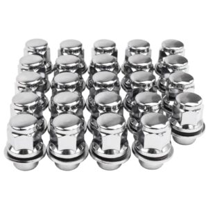 12x1.5 Lug Nuts 20 Pcs Chrome Closed End Mag Style Lug Nuts with Washer 13/16" (21mm) Hex Compatible with Toyota Camry/Corolla/Tacoma Lexus