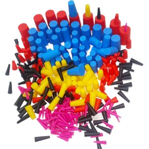 High Temp Silicone Rubber Tapered Plug Kit – 300 PCS, 1/32" to 1" – Reusable Masking Plugs for Powder Coating, Painting, Hydro Dipping, Media Blasting