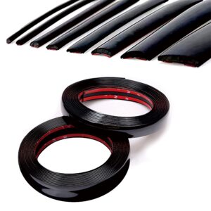 16Ft Glossy Black Automotive Car Exterior and Interior Molding Trim Universal Bumper Window Door Body Side Decorative Strip Scratch-Proof (1 inch (25mm))
