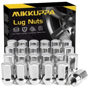 MIKKUPPA 24pcs M14x1.5 Lug Nuts - Replacement for Chevy Silverado Suburban Tahoe, GMC Sierra 1500 Yukon, Buick Cadillac Dodge Chrysler, OEM Factory Wheel, Chrome Closed End One-Piece Tire Nut