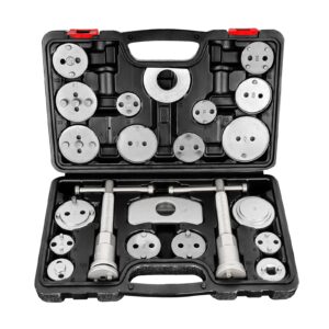 BILITOOLS Brake Caliper Compression Tool, 22-Piece Heavy Duty Disc Brake Caliper Piston Rewind Wind Back Tool with 18 Adapters