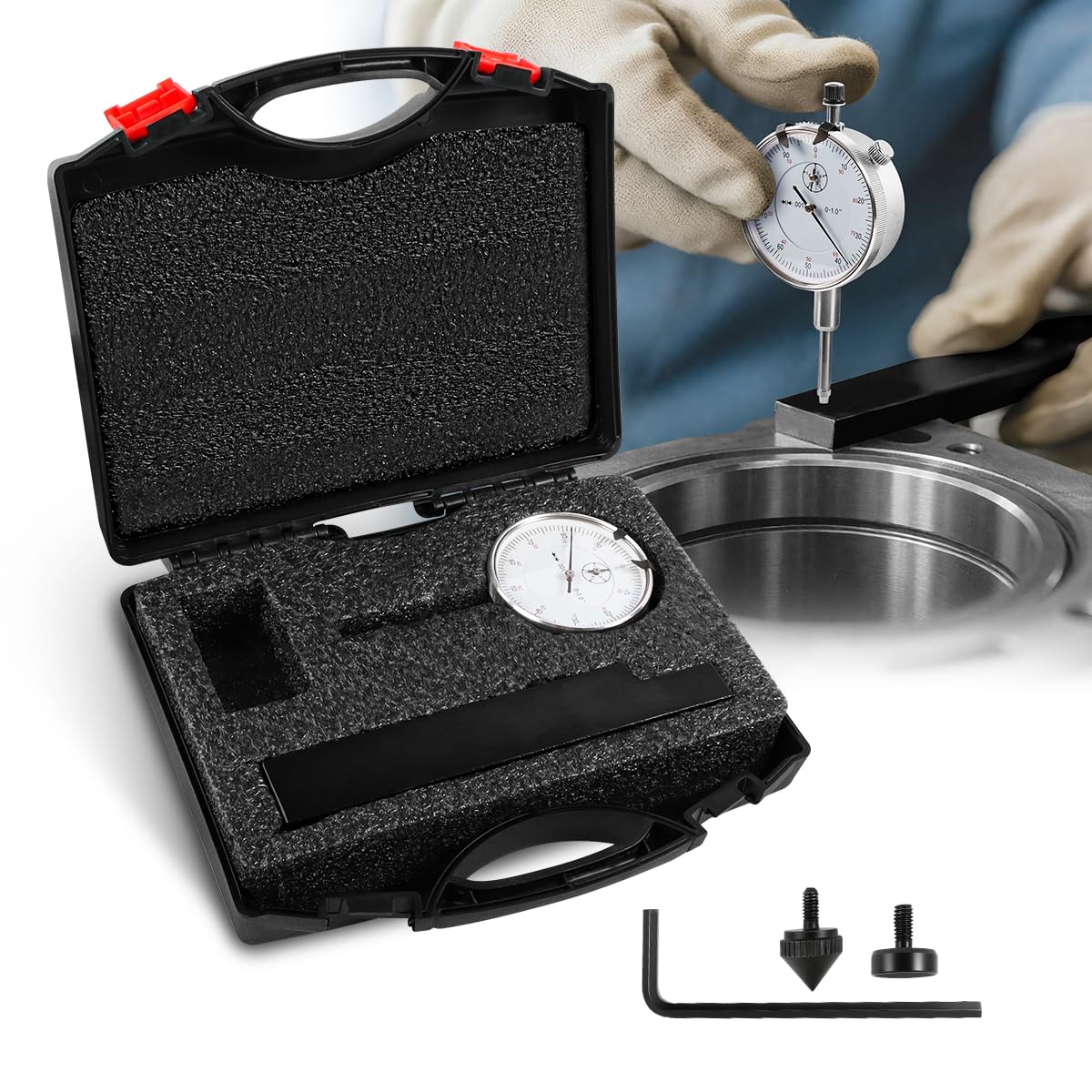6434 Sleeve Height and Counter Bore Gauge Compatible with All Diesel Engines, Cylinder Bore Gauge Range: 0-1.00", Graduation: 0.001", Reading: 0-100, Quickly and Accurately Measure