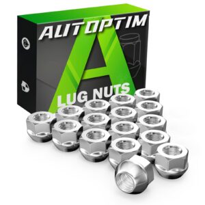 AUTOPTIM M10x1.25 Open End Lug Nuts - Replacement for Polaris Sportsman Can-Am Commander Maverick Outlander Renegade Honda TRX Kawasaki ATVs Wheel, Chrome 16PCS 17mm Hex Conical Bulge Seat Lug Nuts