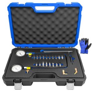 KTTOOL Brake Pressure Tester, Universal Brake Pressure Gauge, 0-3500PSI ABS Hydraulic Oil Pressure Gauge Kit, Brake System Test Diagnostic Tool for Gasoline Car