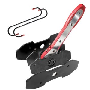 Brake Caliper Compression Tool Kit - 360° Swing Ratchet Piston Press Spreader with Caliper Hooks & 2 Steel Plates (Red) - Professional Brake Caliper Repair Tool for Automotive Maintenance