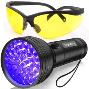 Vansky Air Conditioner Leak Detector: Professional Car Tool 68 LED Automotive AC UV Dye Leak Detection Kit with Protective Glasses