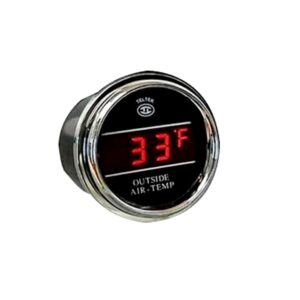 Teltek USA Auto Thermometer Gauge for Kenworth 2005 or Previous - Bezel: Chrome - LED Color: Red