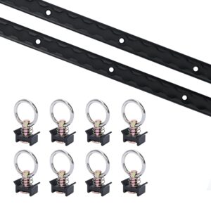 lukar 10 Piece L Track Tie Down System, Includes 2 Pack 48" Aluminum L Track Rail and 8pcs L Track Single Stud Fitting, Truck Bed Rail for Enclosed Trailer, Trucks, Vans, Pickup