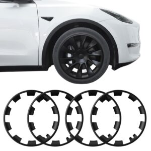 BASENOR Tesla Model Y 20 Inch Wheel Rim Protector ABS Rim Guard Rim Hubcap Cover (Proprietary Design) Car Protection Tire Trim Rings for Model Y Exterior Accessories