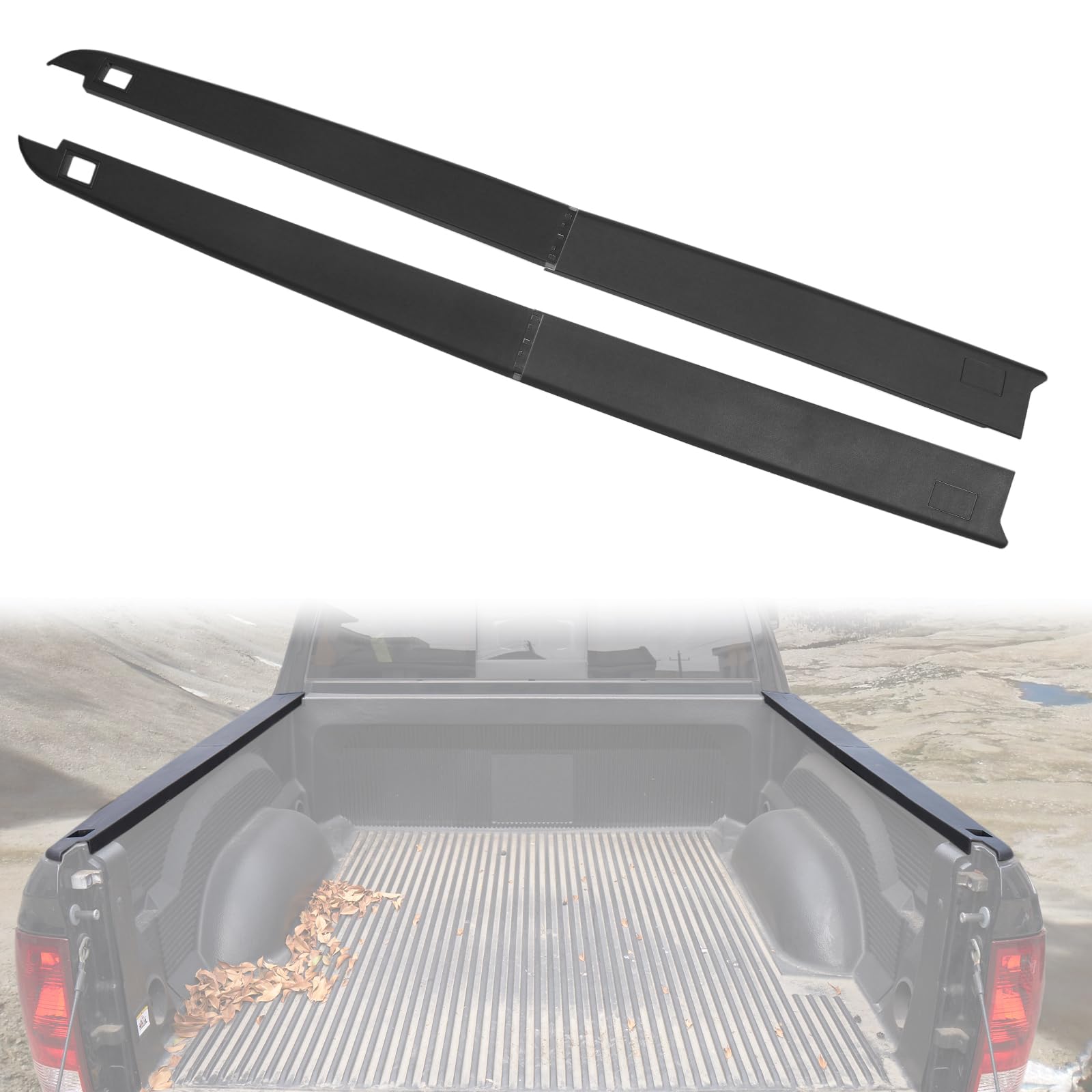 HAKA TOUGH Trunk Bed Rail Caps for Dodge Ram 1500 Accessories 2009-2018, Truck Bed Rail Covers Bed Rail Protector for Dodge Ram 1500 09-18, Left and Right, Replacement #55372199AE