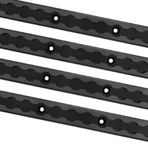 SALUINOKI 48" L-Track Rail Black 4 Pack, 4ft Aluminum Ltrack Rail for Truck and Trailer, Truck Bed Rail for Motorcycles, ATVs and Bikes