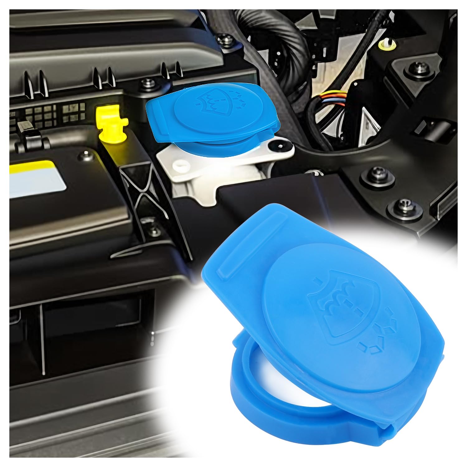 Washer Fluid Cap,OEM#3Q0955455 Windshield Wiper Fluid Cap,Essential Car Accessories Windshield Washer Reservoir Cap Compatible with Volkswagen Atlas GTI Jetta 2019-2021