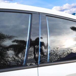 BoxCheer Door Window Pillar Accessories Fit for Cadillac XT6 Car Door Pillar Trim Strip Cover,B/C-Pillar Trim Anti-Scratch 4pcs - Bright Black