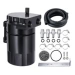 EVIL ENERGY Oil Catch Can, 300ML Baffled Catch Can Kit, Universal Aluminum Air Oil Separator Tank with 5/8" ID NBR Fuel Hose 5FT