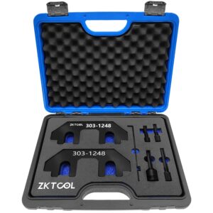 ZKTOOL 303-1248 7PC Camshaft Holding timingTool Kit for Ford 3.5L & 3.7L 4V Engine,with Chain Tensioner Holder Tool and 3 Pin for Blocking The crankshaft,Sponge Box.