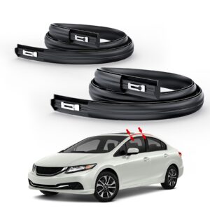 ItranMc Roof Drip Moulding Kit for 2012-2015 Honda Civic 4-Door Sedan, Black Rubber Weatherstrip Trim for Left & Right Side,Replace#74316TR0A01 74306TR0A01