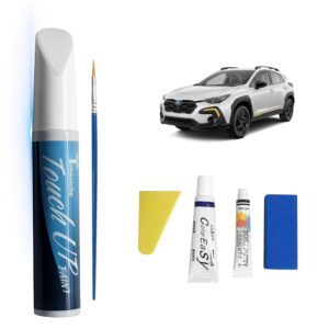 K1X Crystal White Pearl Tricoat Touch Up Paint for SUBARU Exact Match, Car Paint Scratch Repair kit, 2 in 1 Scratch Remover Pen with Color-Matched Rapid Drying of Paint Coating